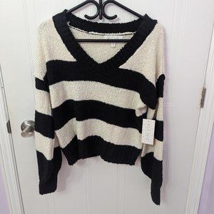 NWT V- Neck Striped Sweater Size Small